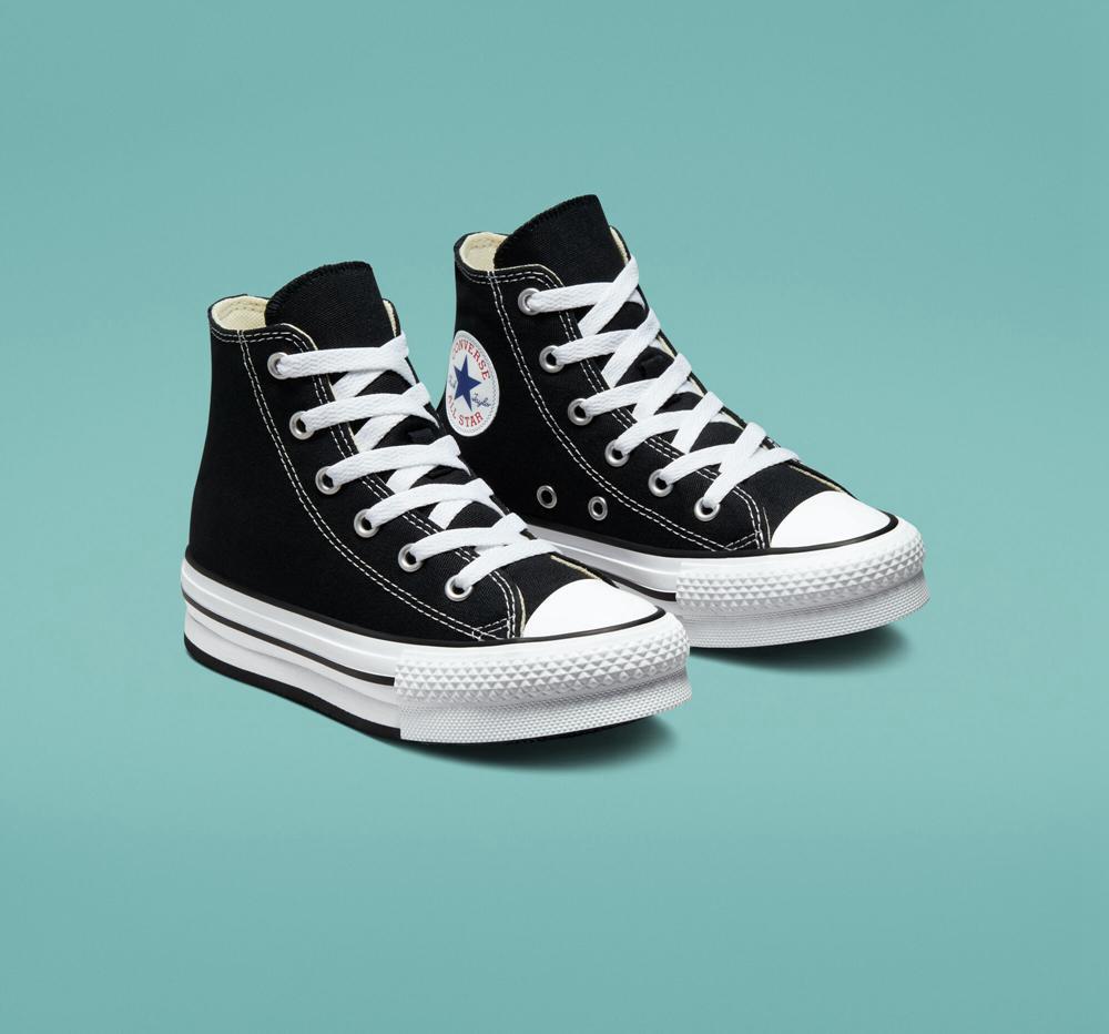 Converse negras 2024 plataforma niña