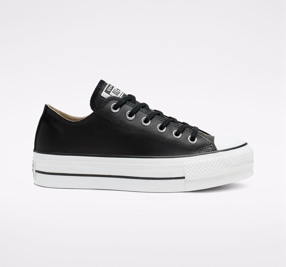 Converse negras cheap plataforma rebajas